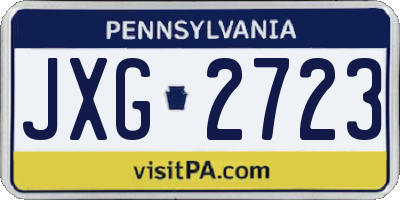 PA license plate JXG2723