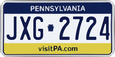 PA license plate JXG2724