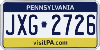 PA license plate JXG2726