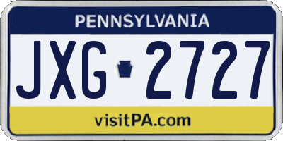 PA license plate JXG2727