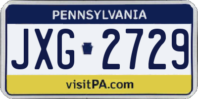 PA license plate JXG2729