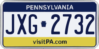 PA license plate JXG2732