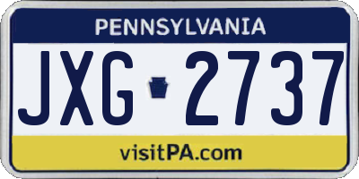 PA license plate JXG2737