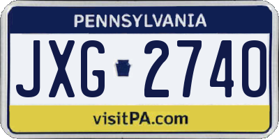 PA license plate JXG2740