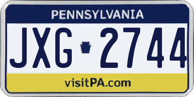 PA license plate JXG2744