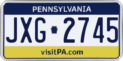 PA license plate JXG2745