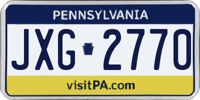 PA license plate JXG2770