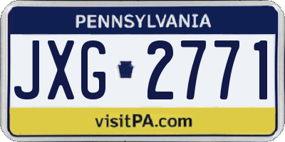 PA license plate JXG2771