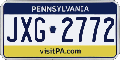 PA license plate JXG2772