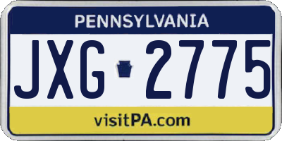 PA license plate JXG2775