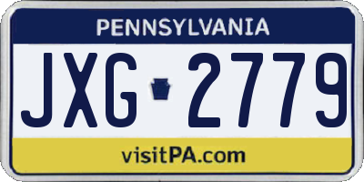 PA license plate JXG2779