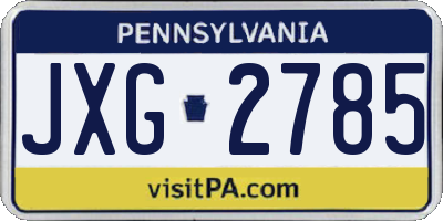PA license plate JXG2785