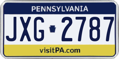 PA license plate JXG2787