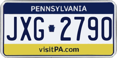 PA license plate JXG2790