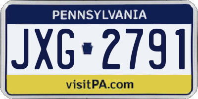 PA license plate JXG2791