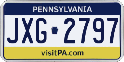 PA license plate JXG2797