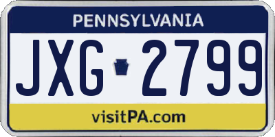 PA license plate JXG2799