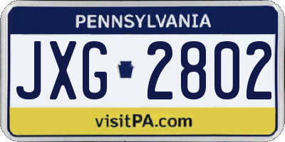 PA license plate JXG2802