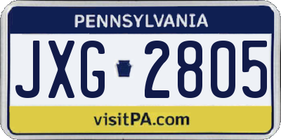 PA license plate JXG2805