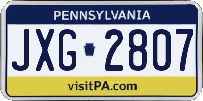 PA license plate JXG2807