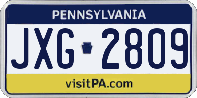 PA license plate JXG2809