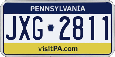 PA license plate JXG2811