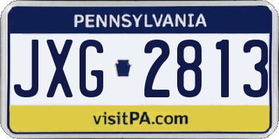 PA license plate JXG2813