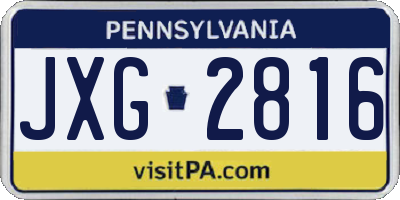 PA license plate JXG2816