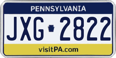 PA license plate JXG2822
