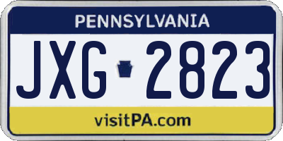 PA license plate JXG2823