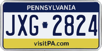 PA license plate JXG2824