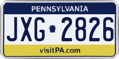 PA license plate JXG2826