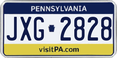 PA license plate JXG2828