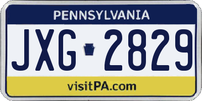 PA license plate JXG2829