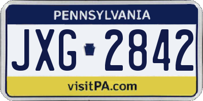 PA license plate JXG2842