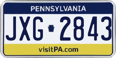 PA license plate JXG2843