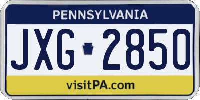 PA license plate JXG2850