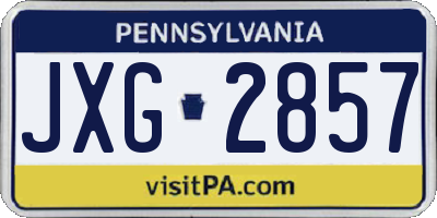 PA license plate JXG2857