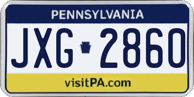 PA license plate JXG2860