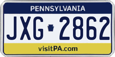 PA license plate JXG2862