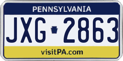 PA license plate JXG2863