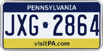 PA license plate JXG2864