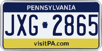 PA license plate JXG2865