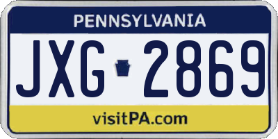 PA license plate JXG2869