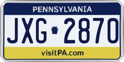 PA license plate JXG2870