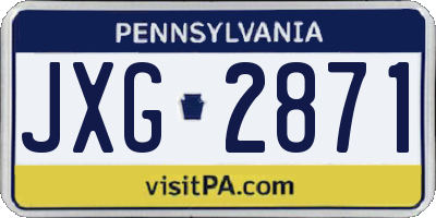 PA license plate JXG2871