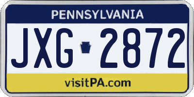 PA license plate JXG2872