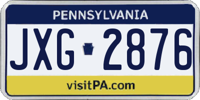 PA license plate JXG2876