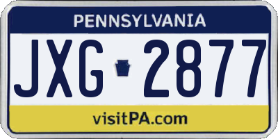 PA license plate JXG2877