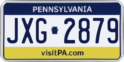 PA license plate JXG2879